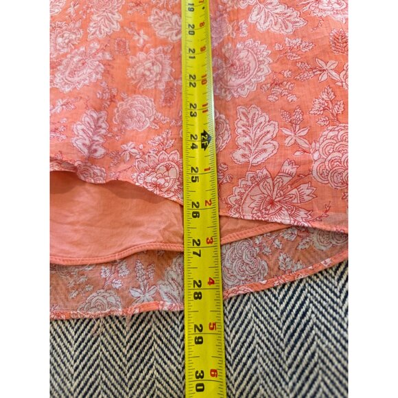 Vince Camuto Womens Pink Paisley Print V-Neck Ruffle Sleeve Sheer Blouse with li - Picture 9 of 11